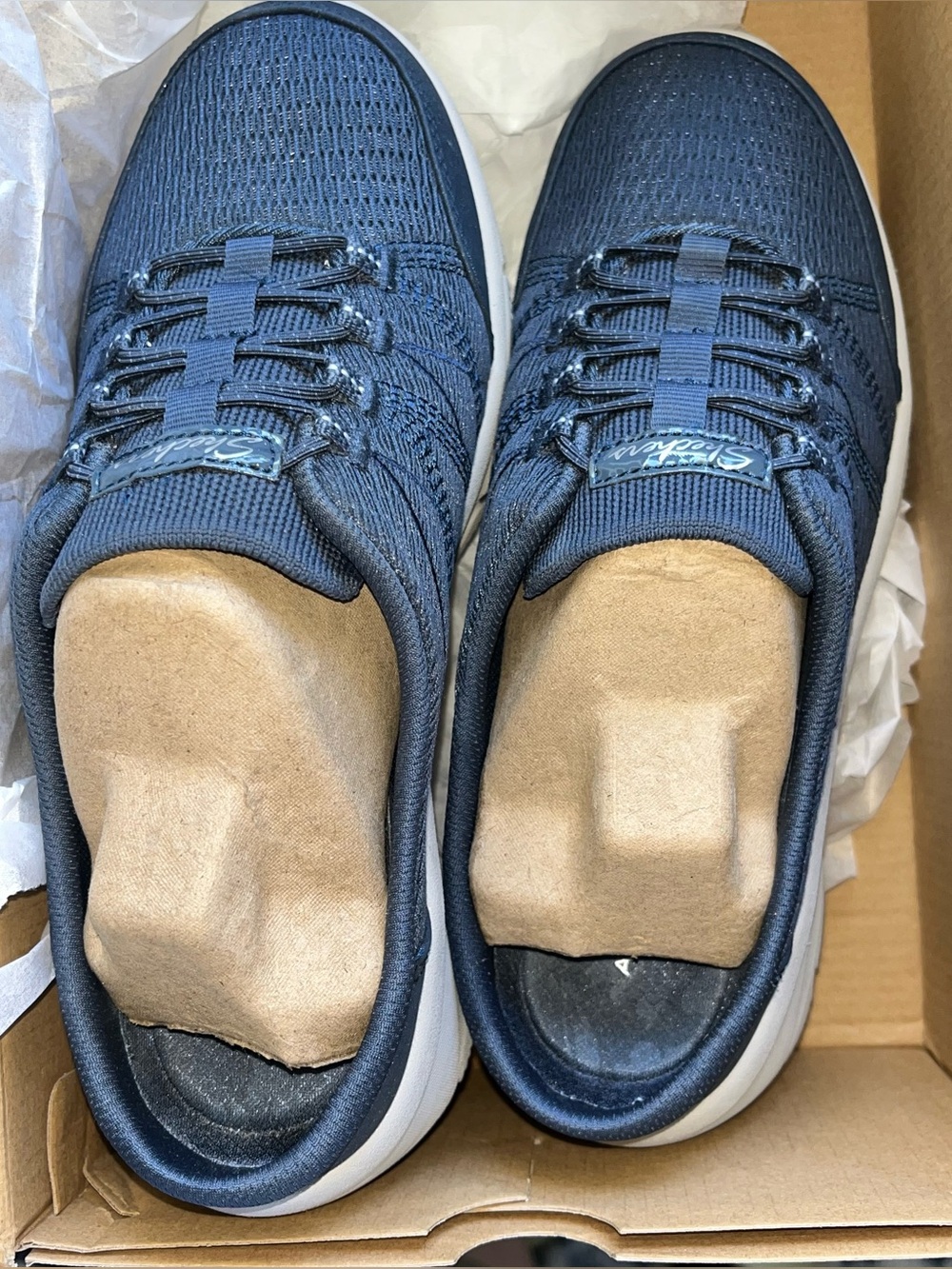 Skechers Women Navy Blue Slip-On Athletic Sneakers
